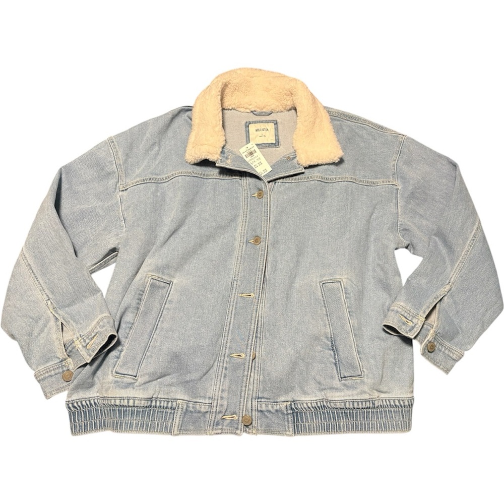 Hollister Denim Jacket with Faux Fur Collar